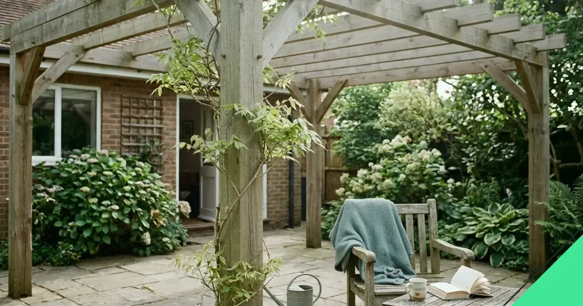 Timber size for a pergola: posts, beams and the 4 measures that decide